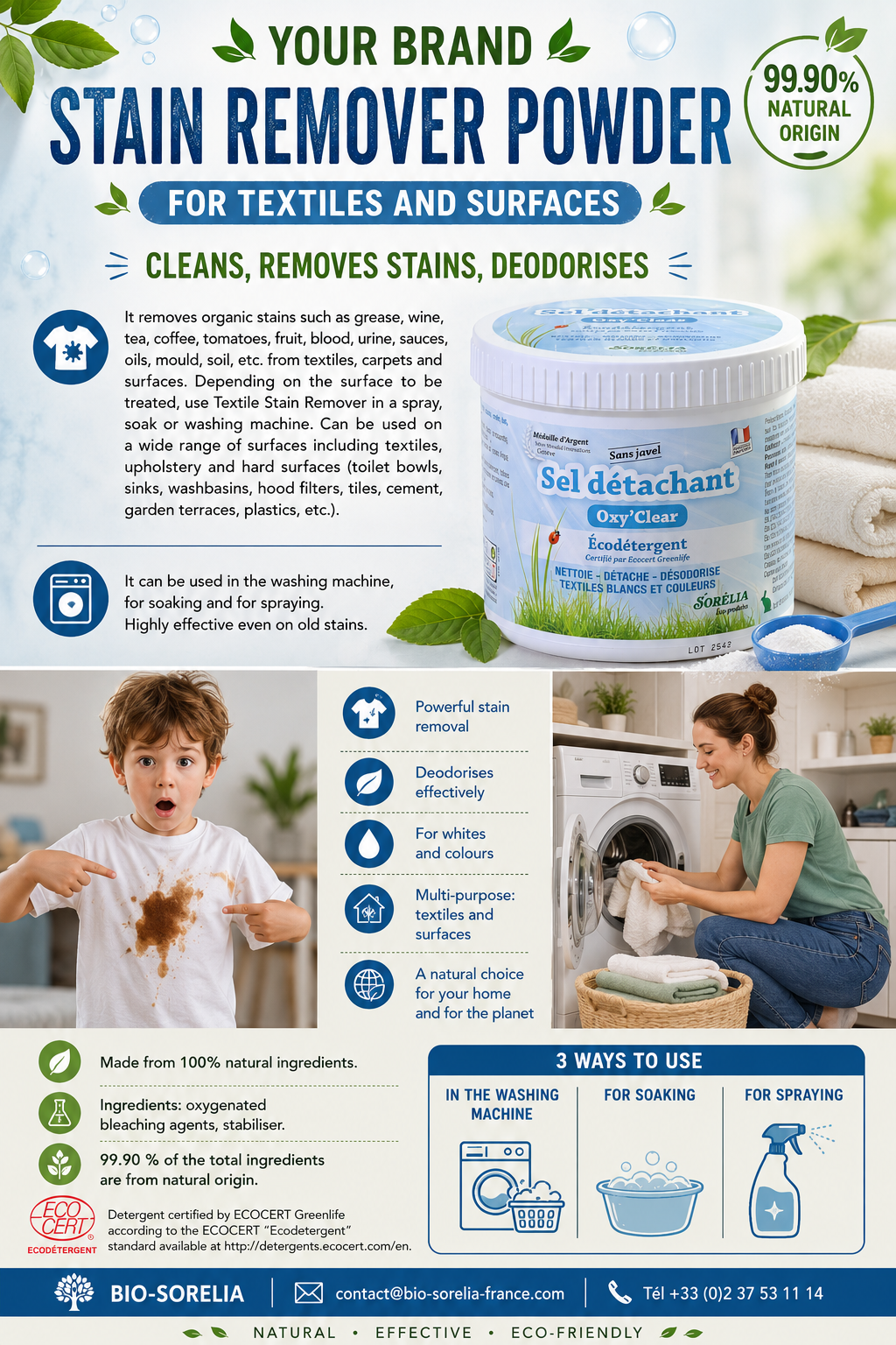 data sheet stain remover powder